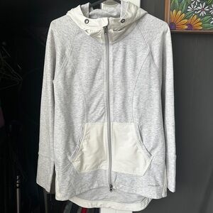 Eddie Bauer Womens Hoodie Full Zip Summit Heather Gray/Cream- Size Small